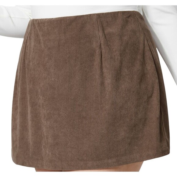 Halara Cocoa Brown High Waist Corduroy Back Zip Mini Skirt Skort Plus Size 1X - Picture 1 of 9